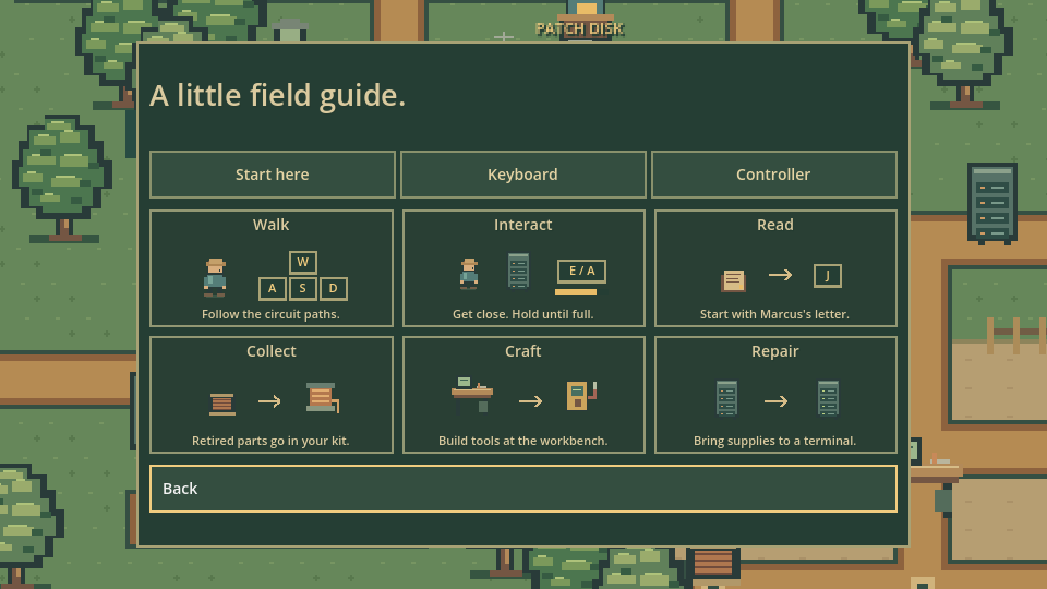 Hearthnet field guide showing keyboard and interaction basics
